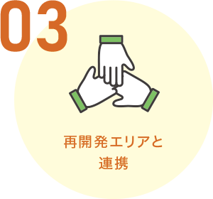 再開発エリアと連携